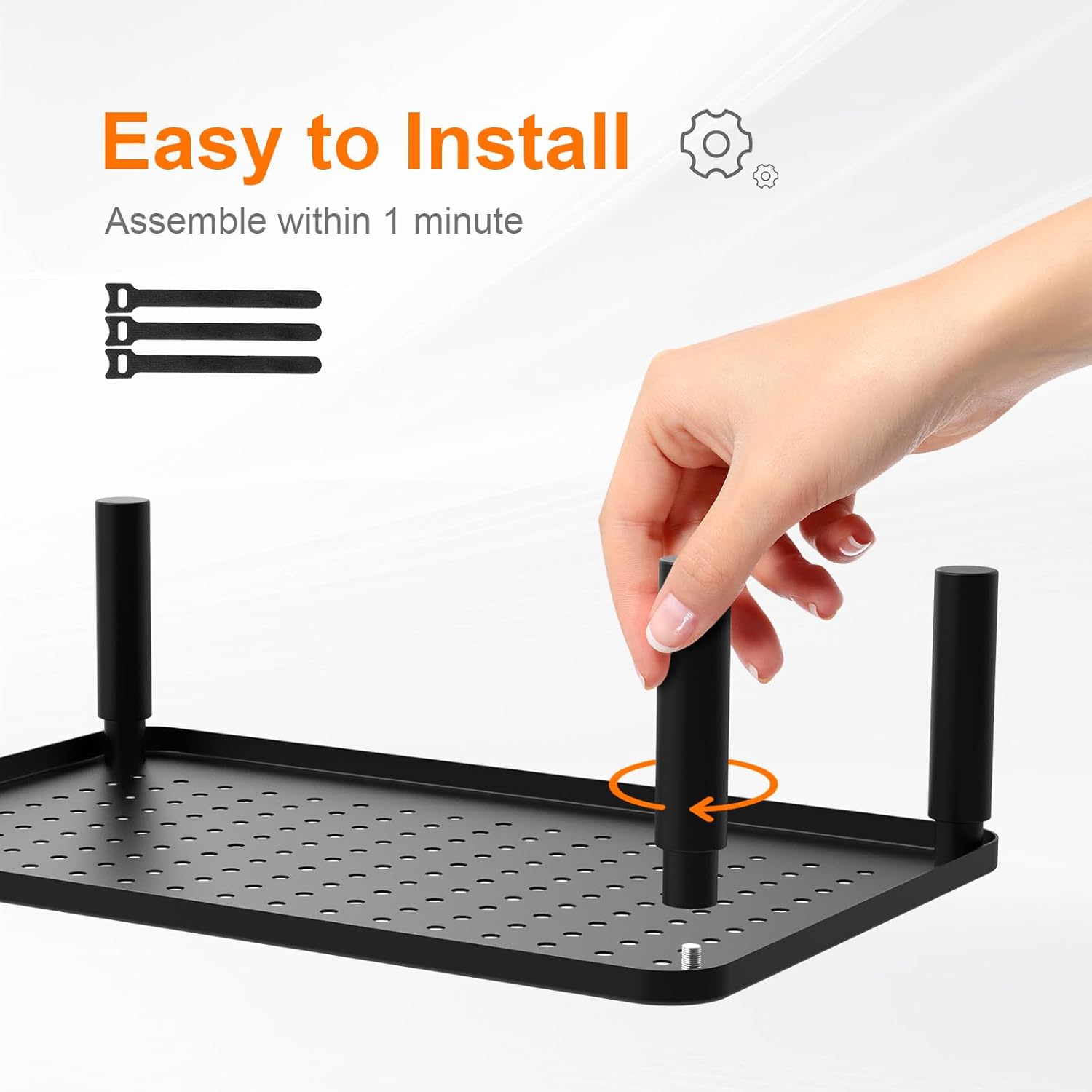 Grifema GB1051 Metal Adjustable Monitor Stand Riser for Desks, with Mesh Platform Laptop, 3 Height Levels, up to 20KG