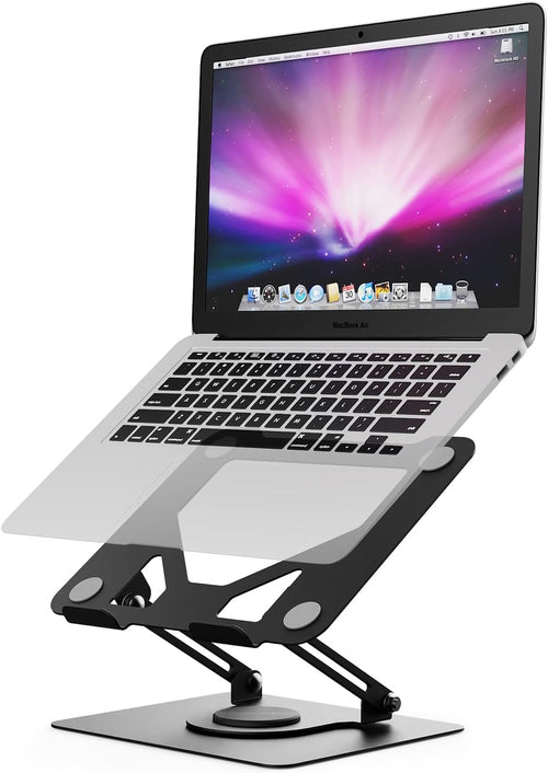 GRIFEMA GB1050 Laptop Stand for Desk, Adjustable Laptop Riser for 11-17 inches Laptops, with 360° Rotating Base, Foldable Ventilated Cooling Notebook Stand