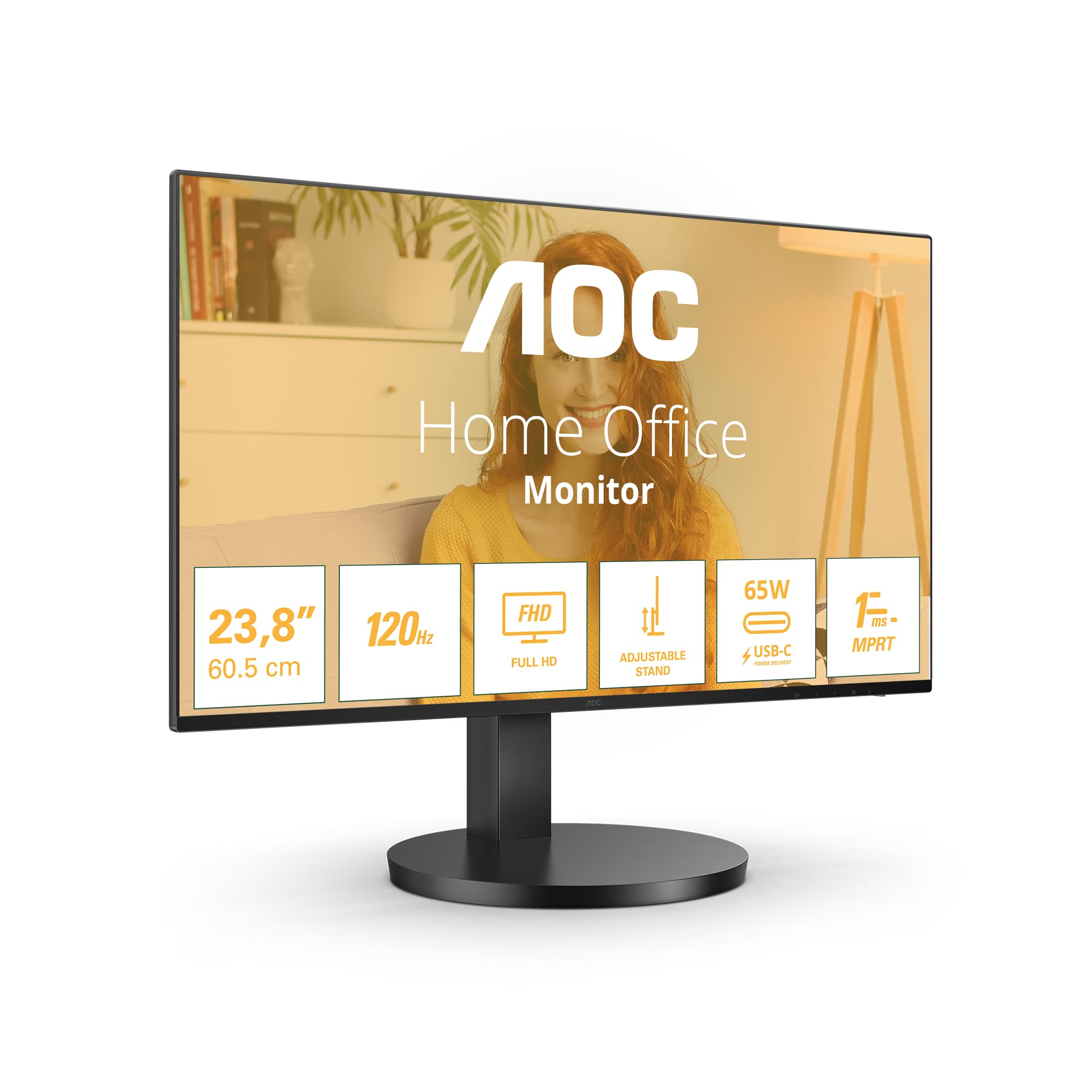 AOC 24B3HA2-24 Inch FHD monitor, IPS, 100Hz, 1ms, Ultra Narrow Boarder, FlickerFree, Adaptive Sync (1920 x 1080 250 cd/m HDMI 1.4 / DP 1.4)