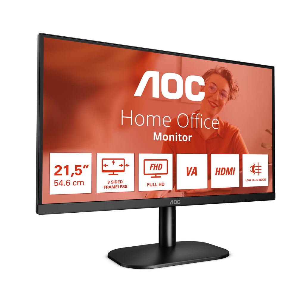 AOC 24B3HA2-24 Inch FHD monitor, IPS, 100Hz, 1ms, Ultra Narrow Boarder, FlickerFree, Adaptive Sync (1920 x 1080 250 cd/m HDMI 1.4 / DP 1.4)