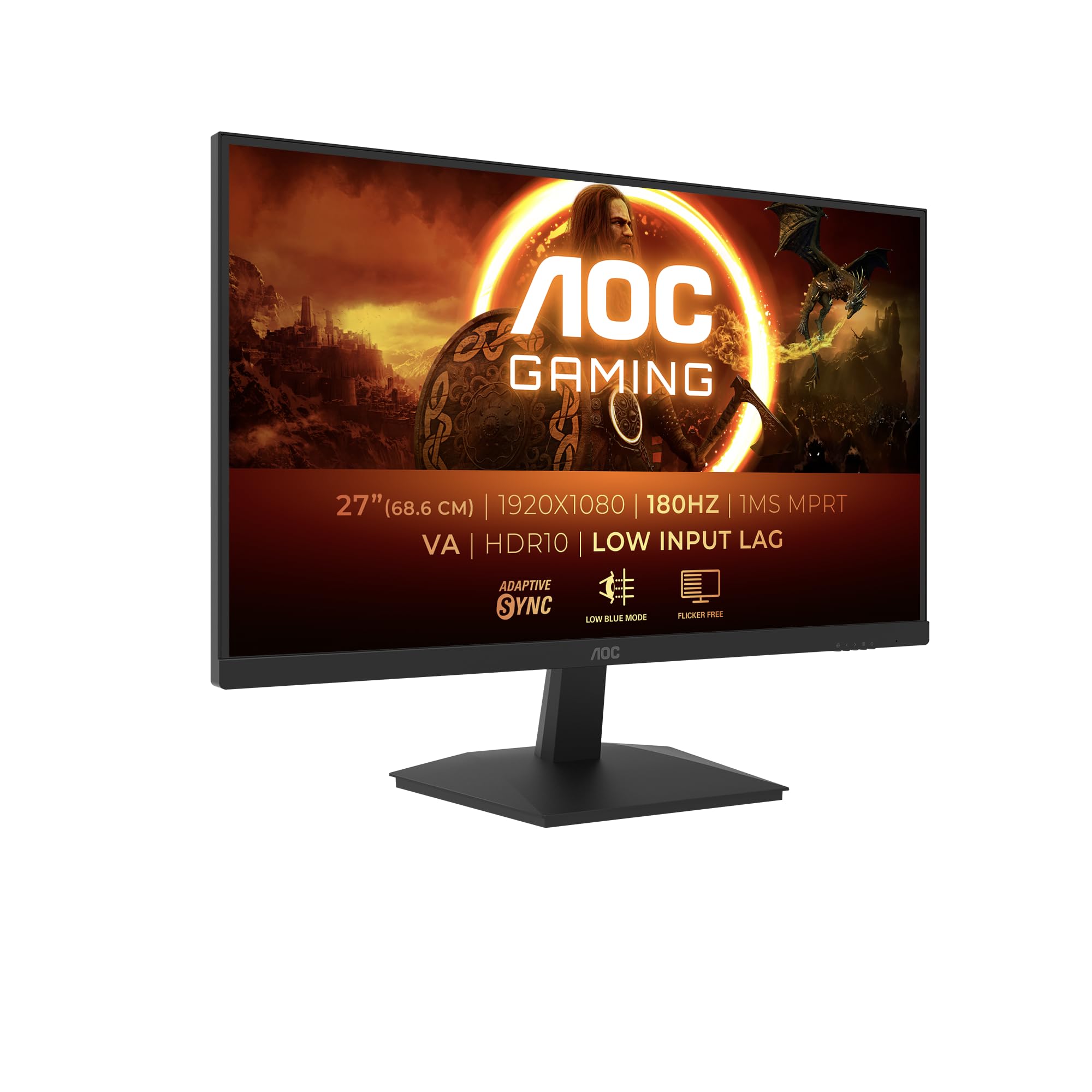 AOC 24B3HA2-24 Inch FHD monitor, IPS, 100Hz, 1ms, Ultra Narrow Boarder, FlickerFree, Adaptive Sync (1920 x 1080 250 cd/m HDMI 1.4 / DP 1.4)