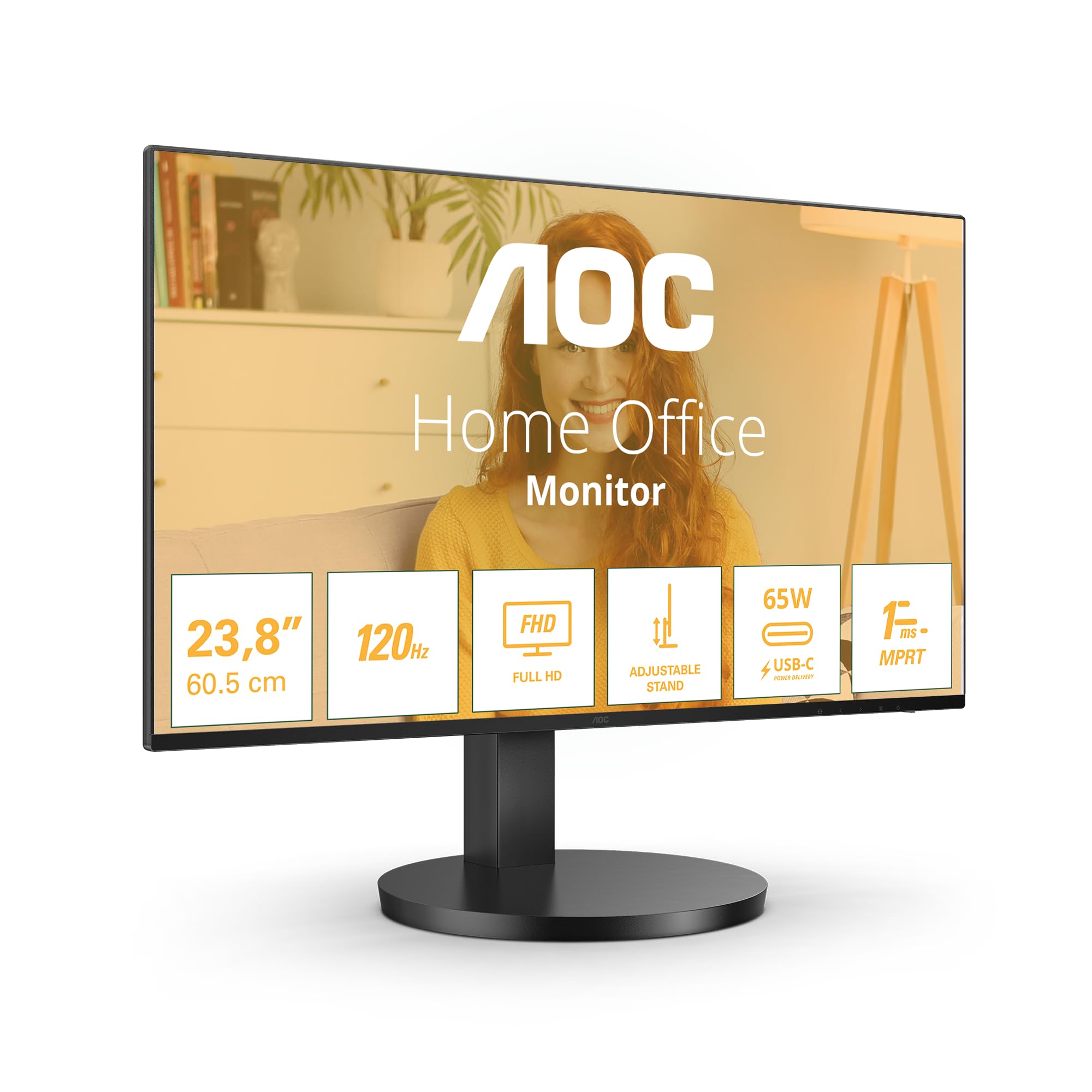 AOC 24B3HA2-24 Inch FHD monitor, IPS, 100Hz, 1ms, Ultra Narrow Boarder, FlickerFree, Adaptive Sync (1920 x 1080 250 cd/m HDMI 1.4 / DP 1.4)