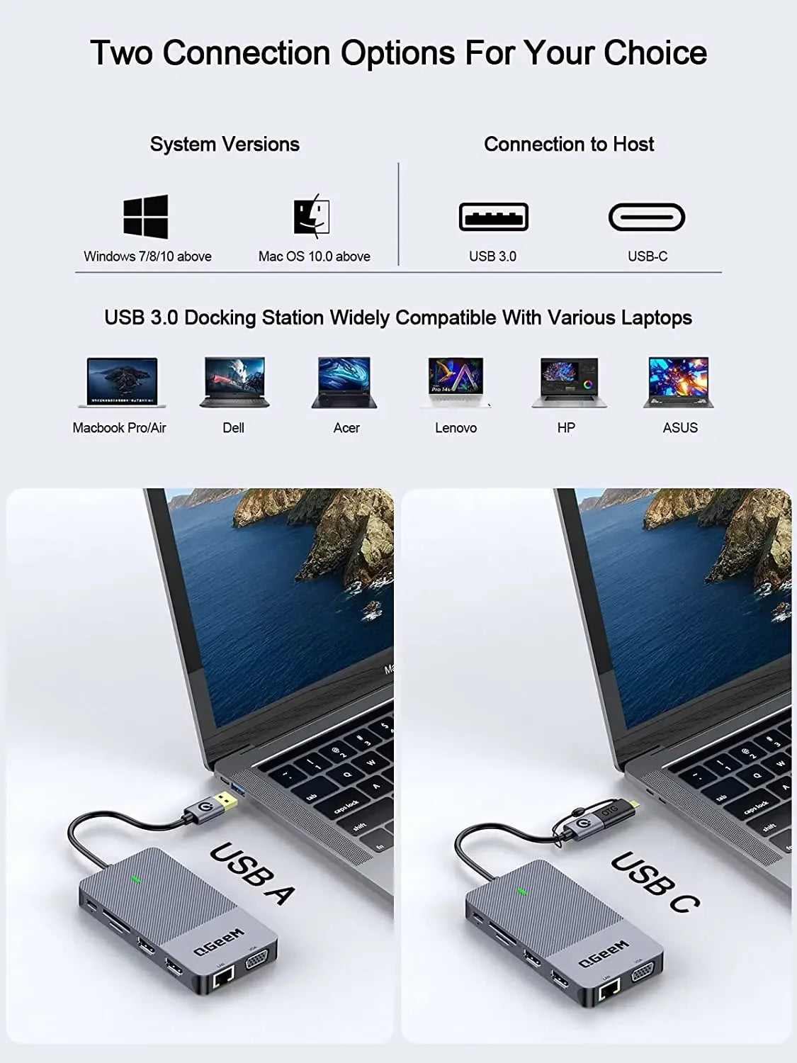 QGeeM USB 3.0 Docking Station